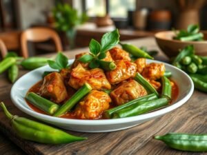 Frango Ensopado com Taioba e Quiabo Delícia