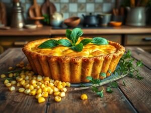 Torta de Liquidificador com Bertalha e Milho da Vovó