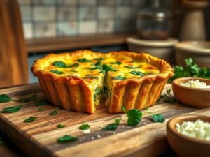 Quiche de Ovo com Bertalha e Parmesão