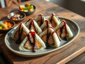 Onigiri Recheado com Frango Teriyaki