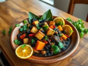 Feijoada Vegetariana com Taioba e Tofu Defumado