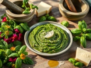 Pesto de Capuchinha e Manjericão com Parmesão