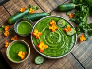 Molho Verde Detox com Capuchinha e Pepino