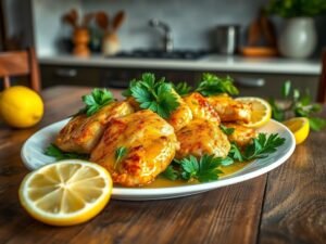 Frango com Ora-Pro-Nóbis ao Molho de Limão